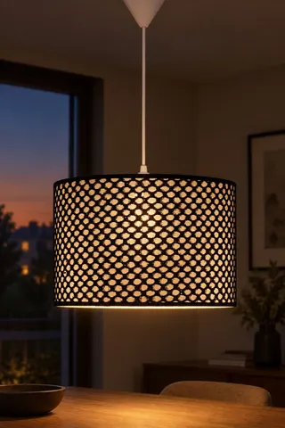 Modern Silindir PVC Sarkıt Avize Siyah File Tavan Lambası — 3. görsel