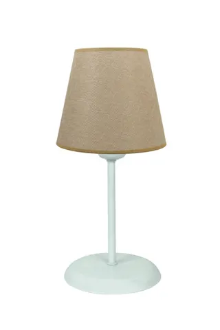 Metal Ayaklı Konik Kumaş Abajur Masa Lambası 13,5 cm Hasır — 4. görsel