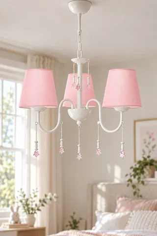 Konik 3'lü Kumaş Abajur Avize-pembe — 2. görsel