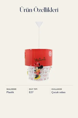 Minnie 3D Tavan Sarkıt 4104 Lisanslı Çocuk Odası Dekoratif Aydınlatma — 4. görsel