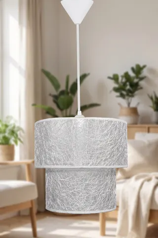 Modern İkili Silindir PVC Sarkıt Avize Beyaz İp Sarmal