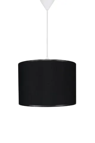 Modern Silindir Kumaş Sarkıt Avize 30 cm Siyah Tavan Lambası — 2. görsel