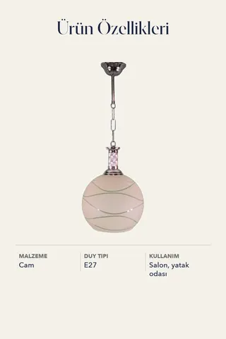 Modern Tekli Cam Avize Sarkıt Bej Su Yolu Salon Yatak Odası — 5. görsel