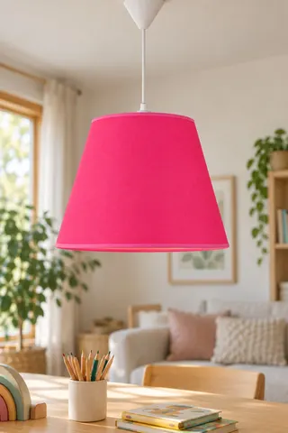 Modern Konik Kumaş Sarkıt Avize Koyu Pembe Tavan Lambası — 2. görsel