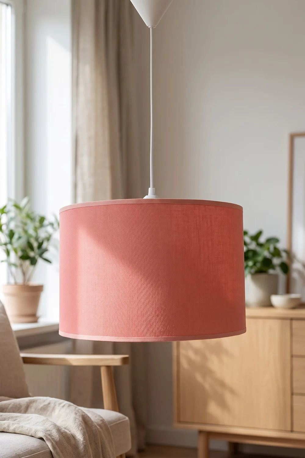 Modern Silindir Kumaş Sarkıt Avize Yavruağzı Tavan Lambası Salon Yatak Odası