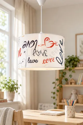 Modern Silindir PVC Sarkıt Avize Beyaz Love Tavan Lambası — 2. görsel