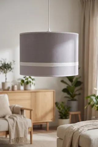 Modern Silindir Kumaş Sarkıt Avize Gri Tavan Lambası Salon Yatak Odası