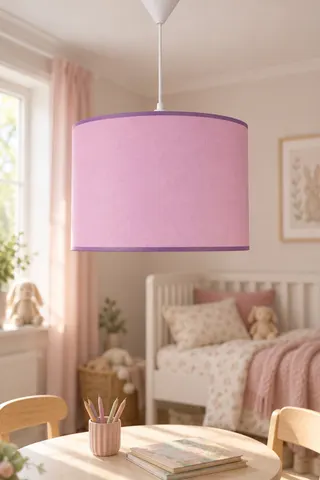 Modern Silindir Kumaş Sarkıt Avize Pembe Tavan Lambası Salon Yatak Odası — 2. görsel