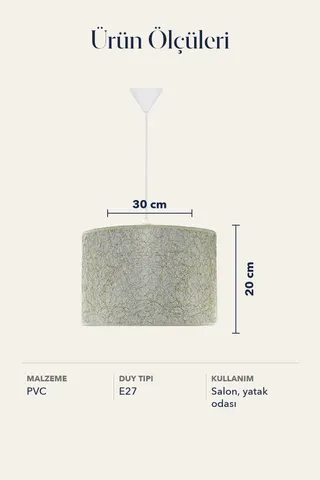 Modern Silindir PVC Sarkıt Avize Gri İp Sarmal Tavan Lambası — 5. görsel
