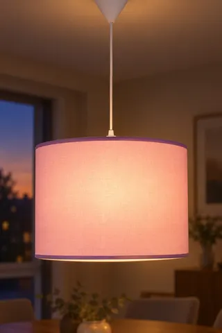 Modern Silindir Kumaş Sarkıt Avize Pembe Tavan Lambası Salon Yatak Odası — 3. görsel
